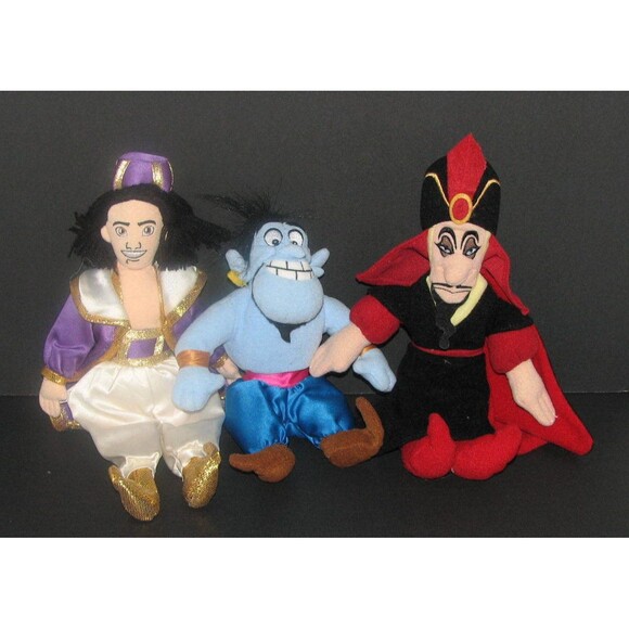 Lot of 3 Disney Aladdin Beanbag Plush Toys Aladdin Genie Jafar - Picture 8 of 8
